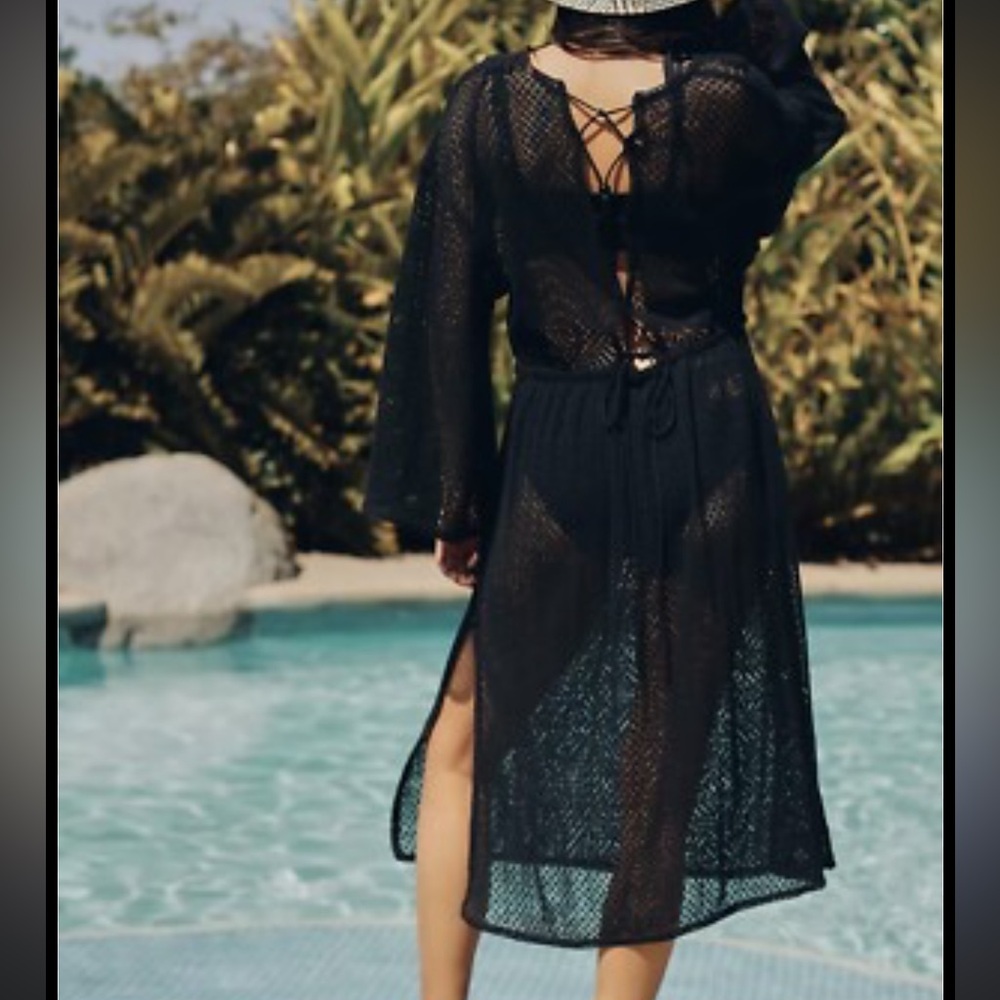 Anthropologie Elegant Black Swim Cover-Up